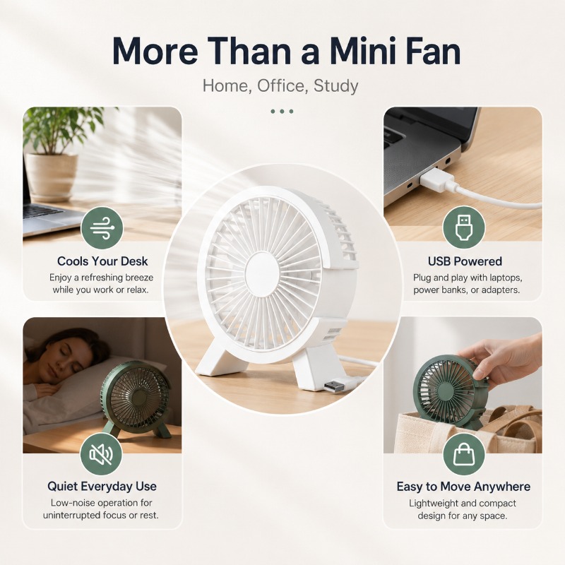 Mini USB Rechargeable Table Fa - Home Office Tech Gadgets review and price